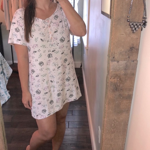 Elegant Emily one size soft kitty cat night shirt - Picture 2 of 4